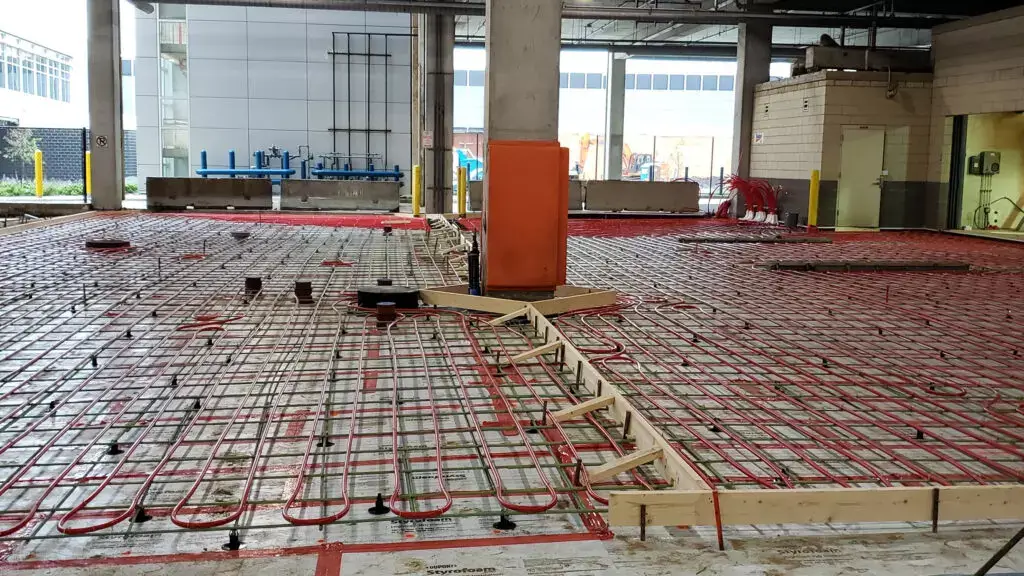 Underfloor heating during construction