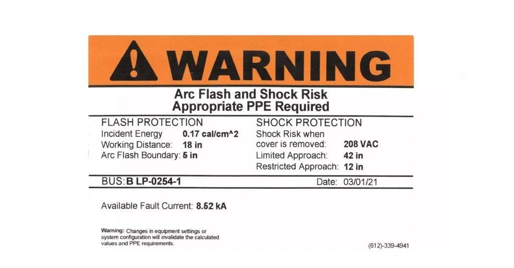 Arc Flash warning